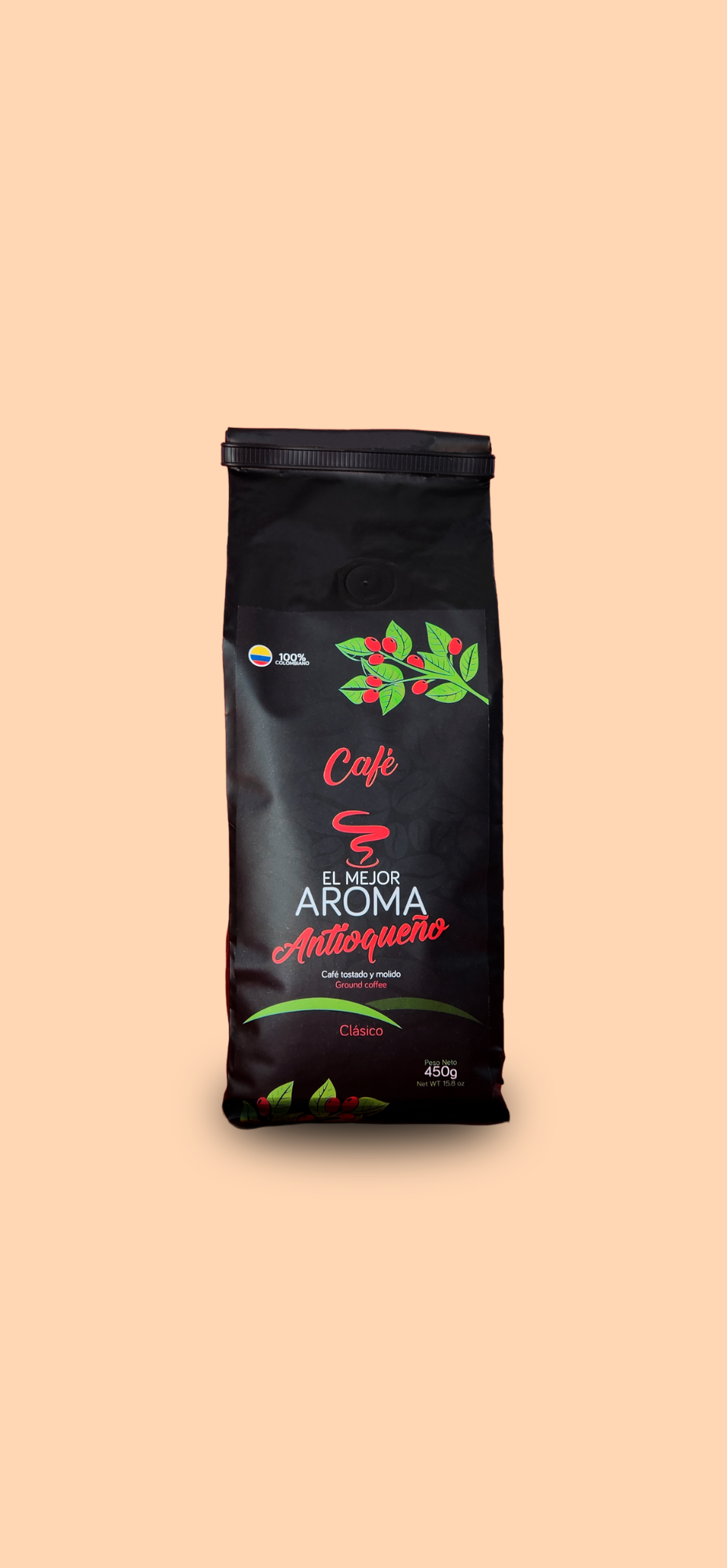El Mejor Aroma Antioqueño Coffee 450 g(15.87 oz)  – Arabica Castillo, Medium Roast